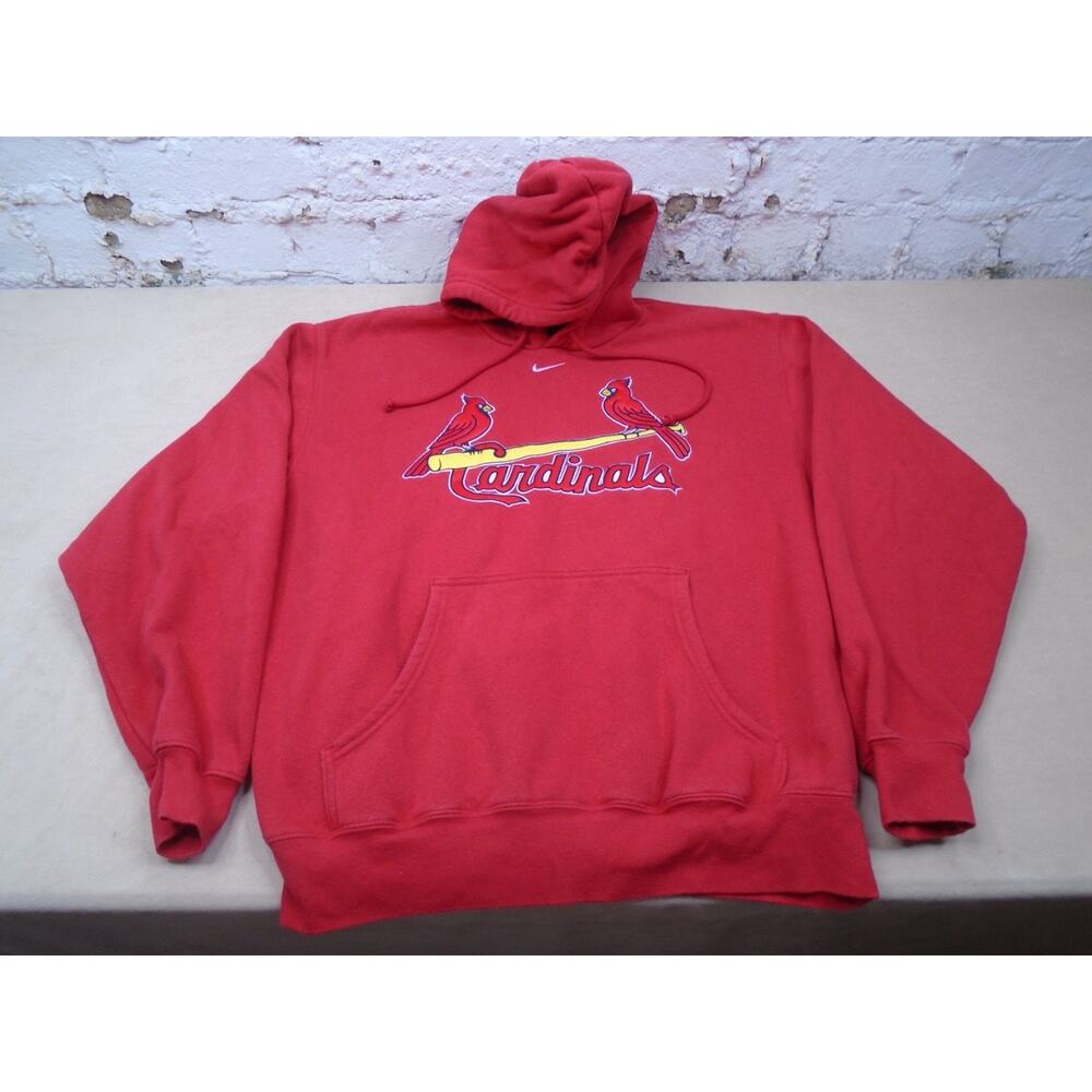 Mens Nike Team St. Louis Cardinals Red Medium Embroidered Spellout MLB Hoodie